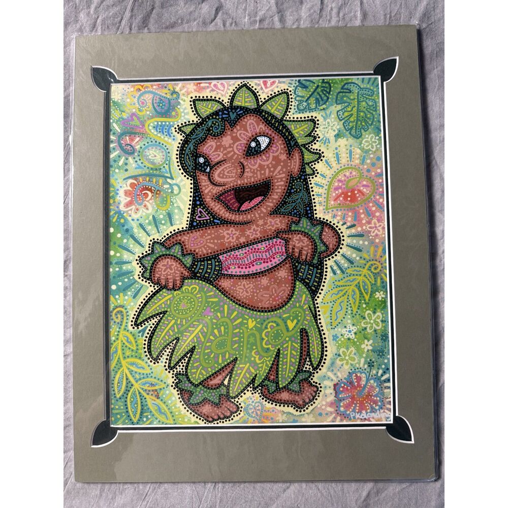 Disney Parks Lilo Can Dance Patty Kitt Landing Art Print 14x18 Double Matted
